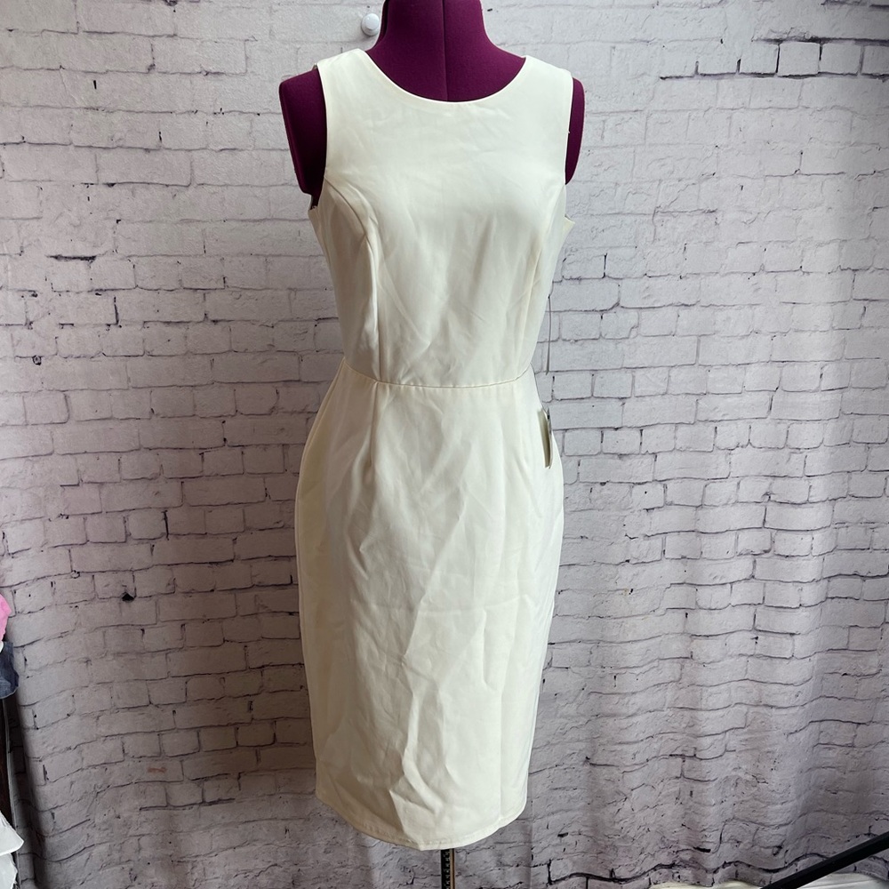 Lulus Be Mine open back midi dress off white ivory size medium